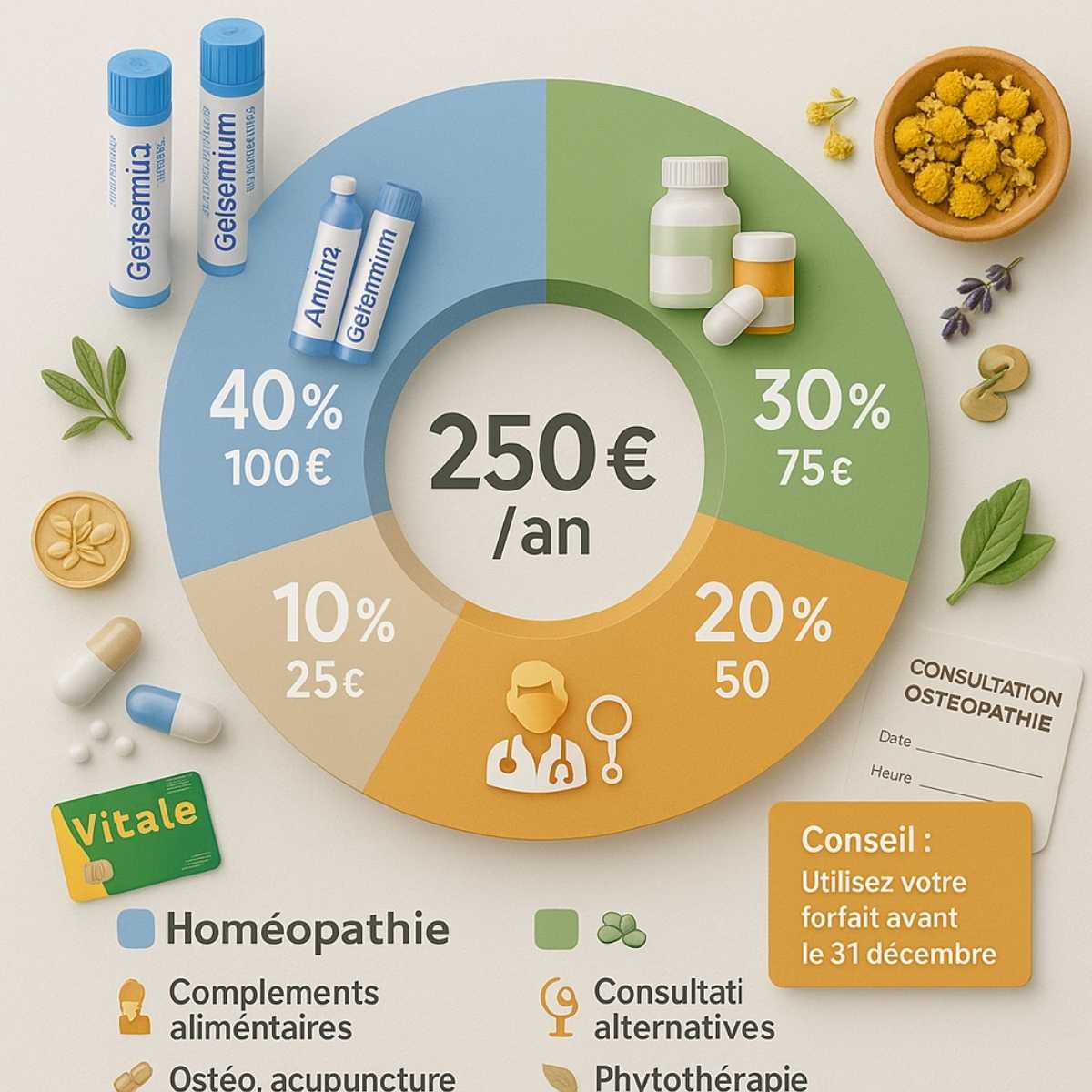 Tableau comparatif sur tablette des 5 meilleures mutuelles seniors pour remboursement compléments alimentaires avec forfaits annuels de 50 à 250 euros